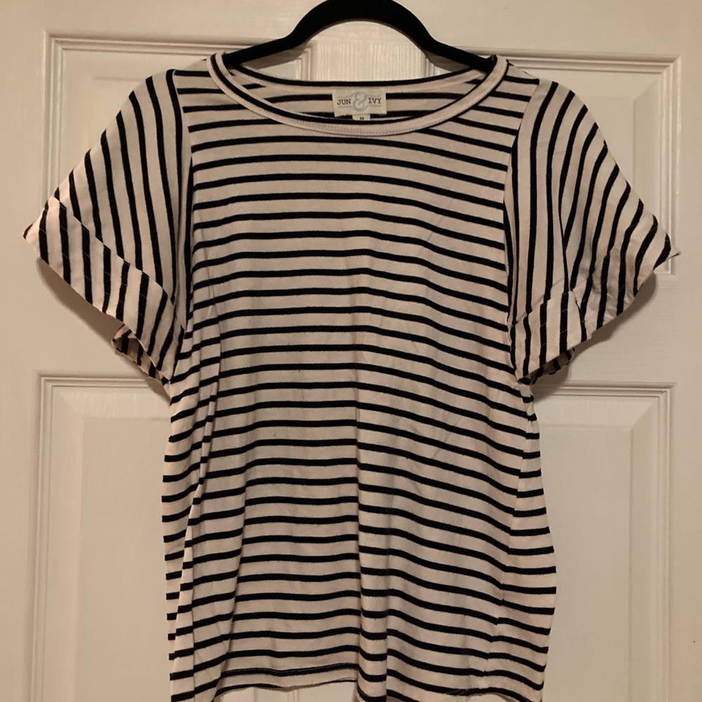 Striped Black and White Top